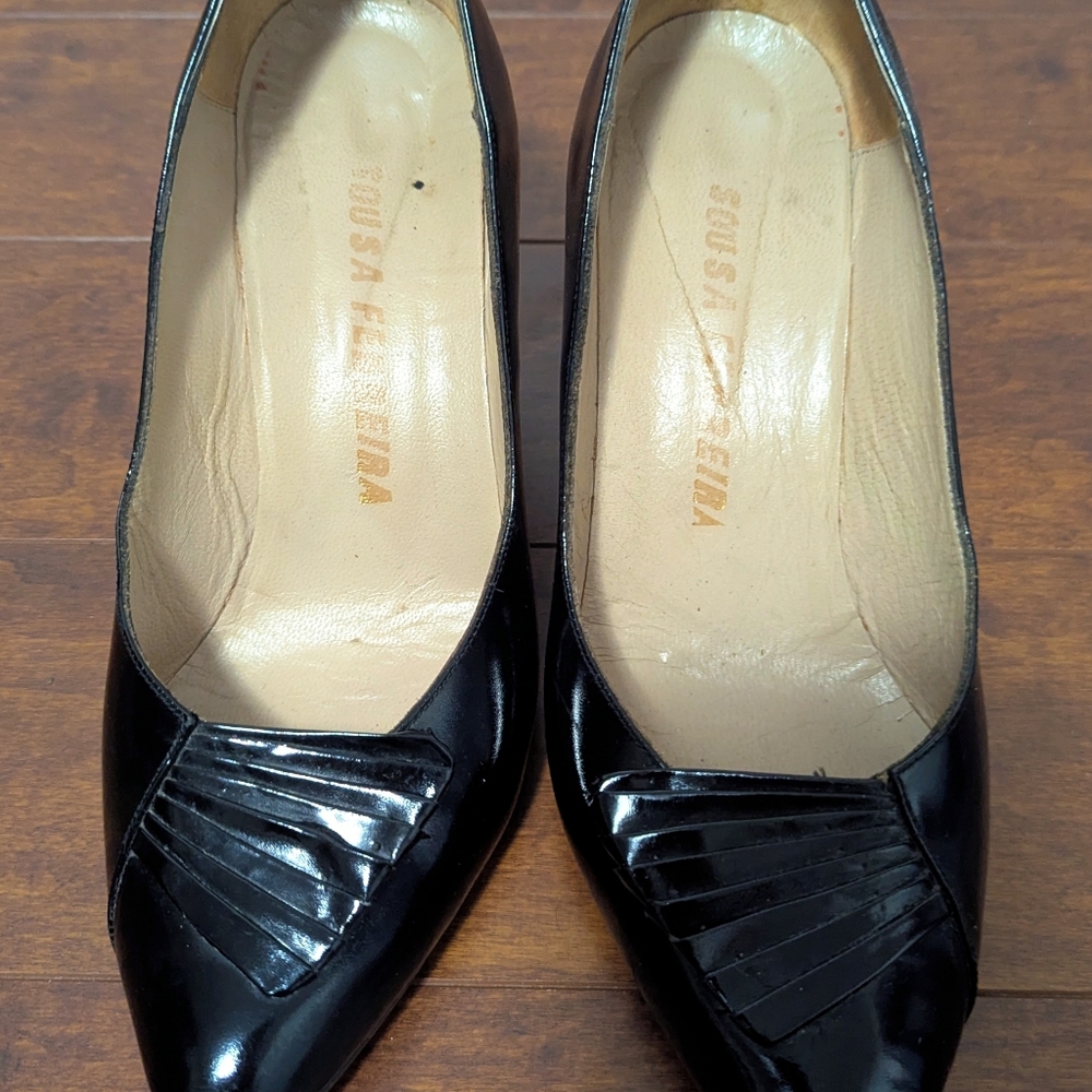 DeSousa Ferreira Glossy Black Heels 1970 In Fabulous Condition